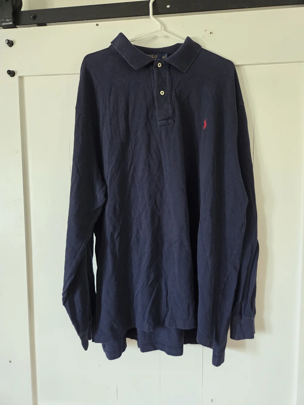 Polo by Ralph Lauren Navy Long-Sleeve Polo with Red Pony